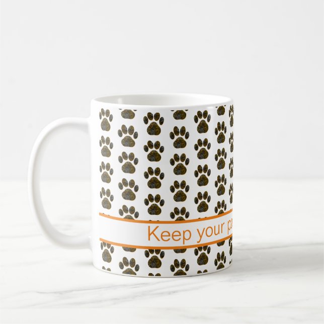 Caneca De Café Pata de animais Silhoueen Laranja (Esquerda)