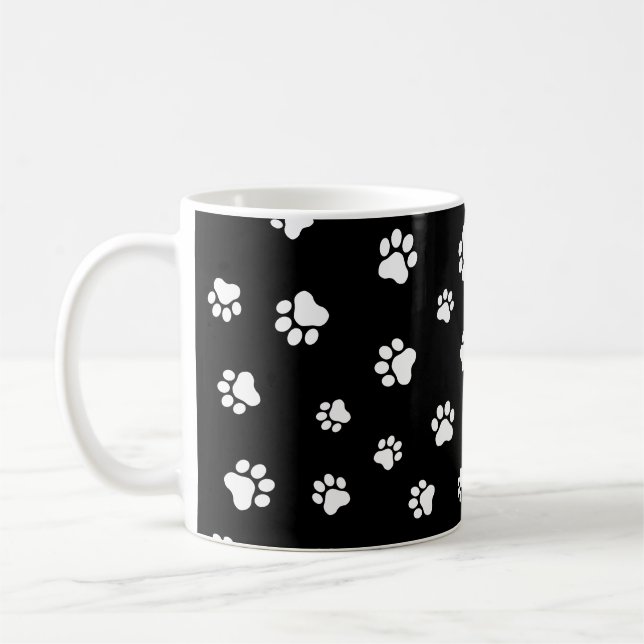 Caneca De Café Pata de animal de estimação - Padrão contínuo de c (Esquerda)
