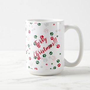 Caneca De Café Pata de Cães Fúria Natal