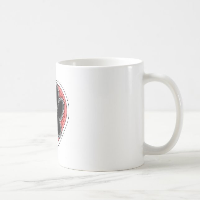 Caneca De Café Pata De Cães No Coração Vermelho Com Descrições (Direita)