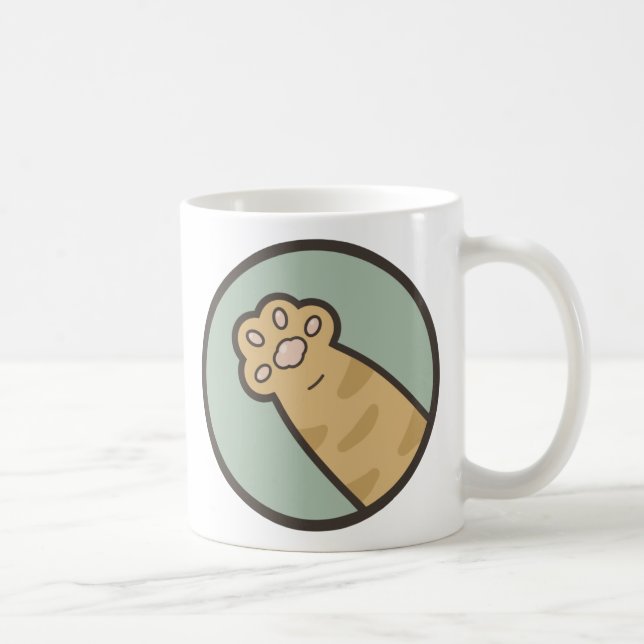 Caneca De Café Pata de gato de mesa laranja (Direita)