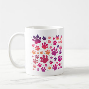 Caneca De Café Pata do cão colorida