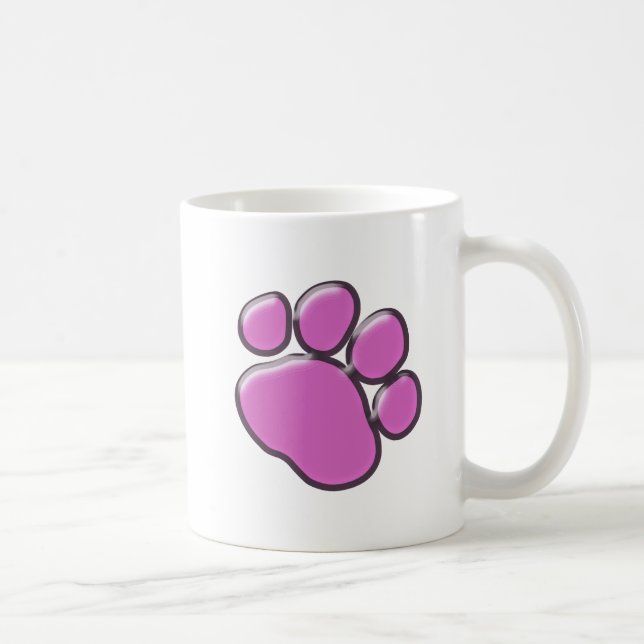 Caneca De Café Pata Rosa, Pata Canina, Pata Animal, Pata De Pata (Direita)