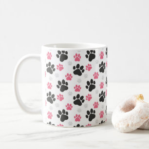 Caneca De Café Pata Rosa Preta Imprimir Cachorro Proprietário Pu