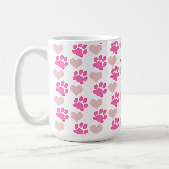 Caneca De Café Patas Cor-de-rosa e corações (Esquerda)