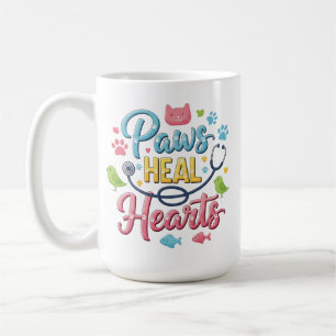 Caneca De Café Patas Curam Corações - Adorável Profissional Veter