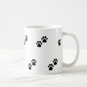 Caneca De Café Patas do cão no branco