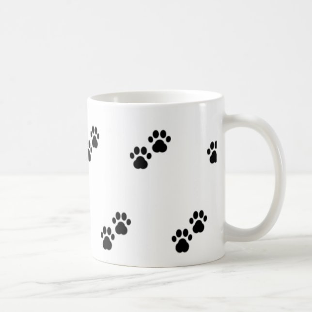 Caneca De Café Patas do cão no branco (Direita)