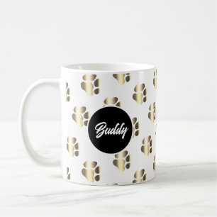 Caneca De Café Patas douradas personalizadas padrão amantes de an