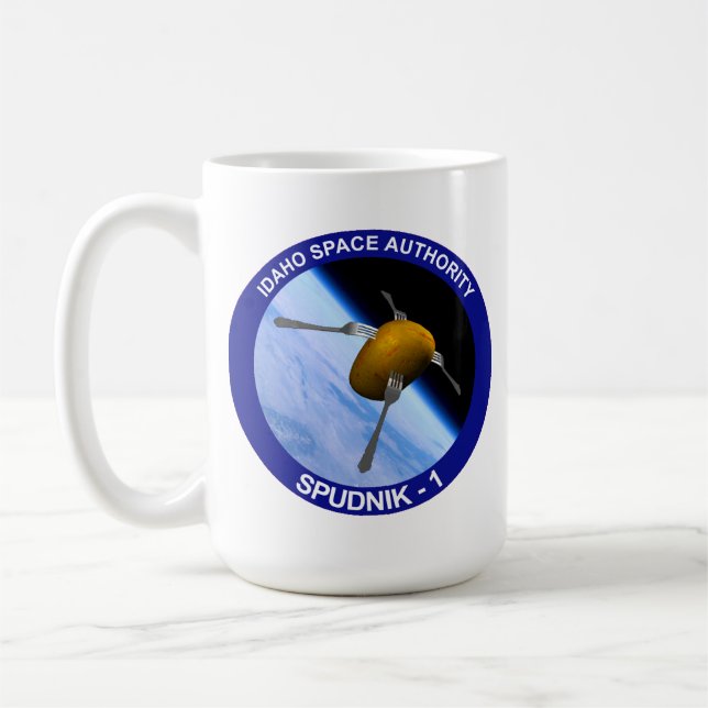 Caneca De Café Patch da Missão de Satélite Idaho Spudnik (Esquerda)