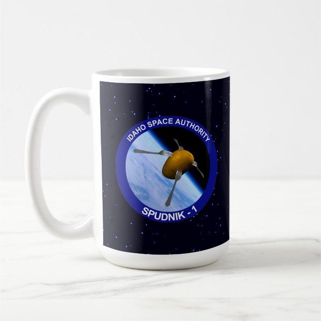 Caneca De Café Patch da Missão de Satélite Idaho Spudnik (Esquerda)