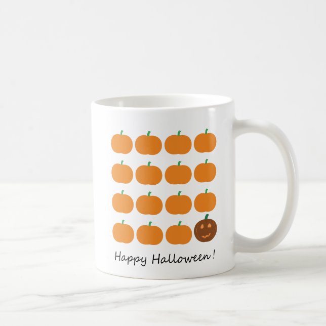 Caneca De Café Patch de Abóbora Feliz Halloween (Direita)