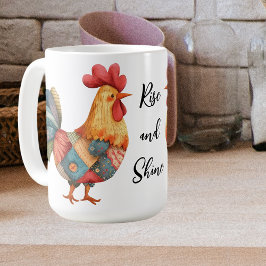 Caneca De Café Patch work Morning Rooster