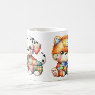Caneca De Café Patchwork Adorable Dogs Design Art