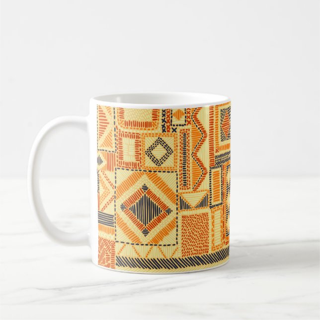 Caneca De Café Patchwork da Boêmia bordada - padrão perfeito (Esquerda)