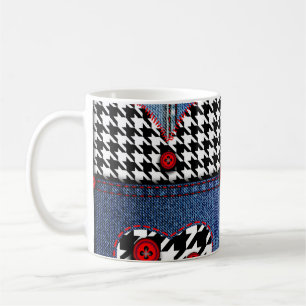 Caneca De Café Patchwork de Denim: padrão de Tecido sem falhas