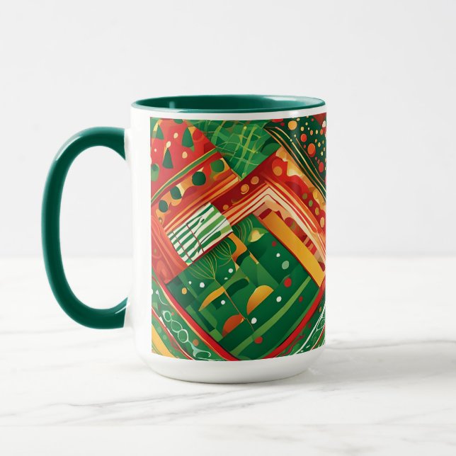 caneca de café patchwork de festa (Esquerda)
