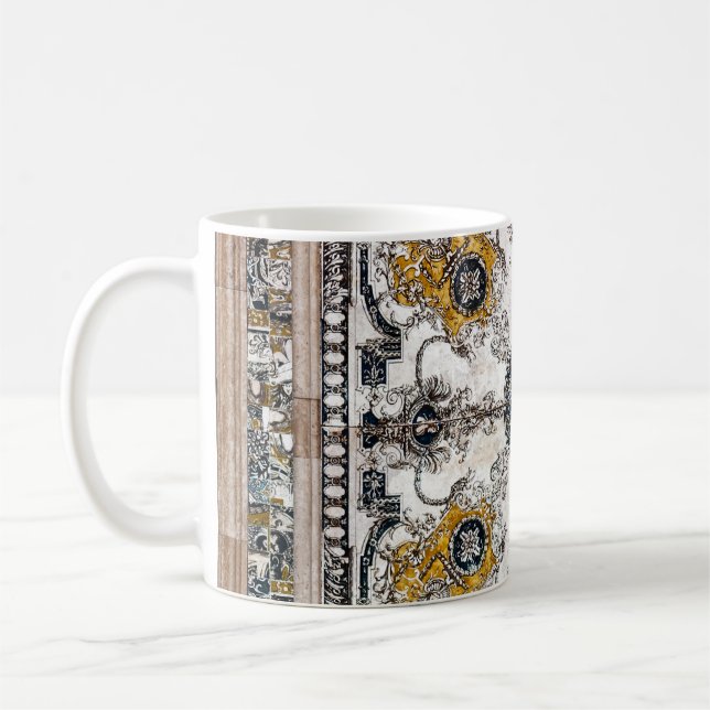 Caneca De Café Patchwork de textura árabe marble (Esquerda)