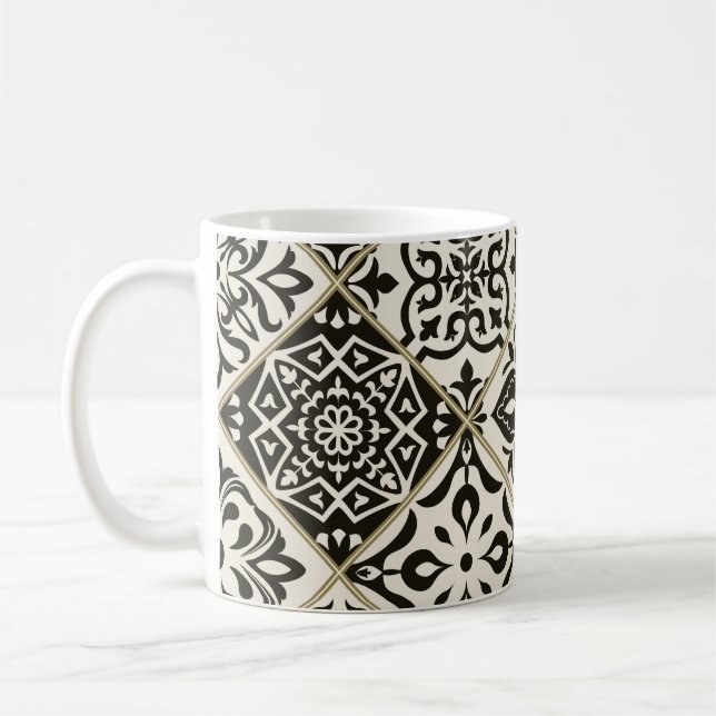 Caneca De Café Patchwork do Azulejo Islâmico Majolica (Esquerda)
