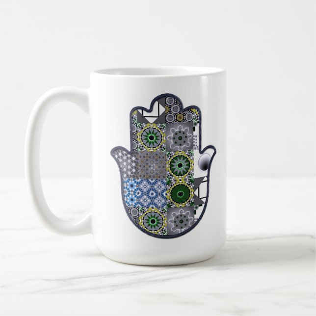 Caneca De Café Patchwork manual do Khamsa 2 (Esquerda)