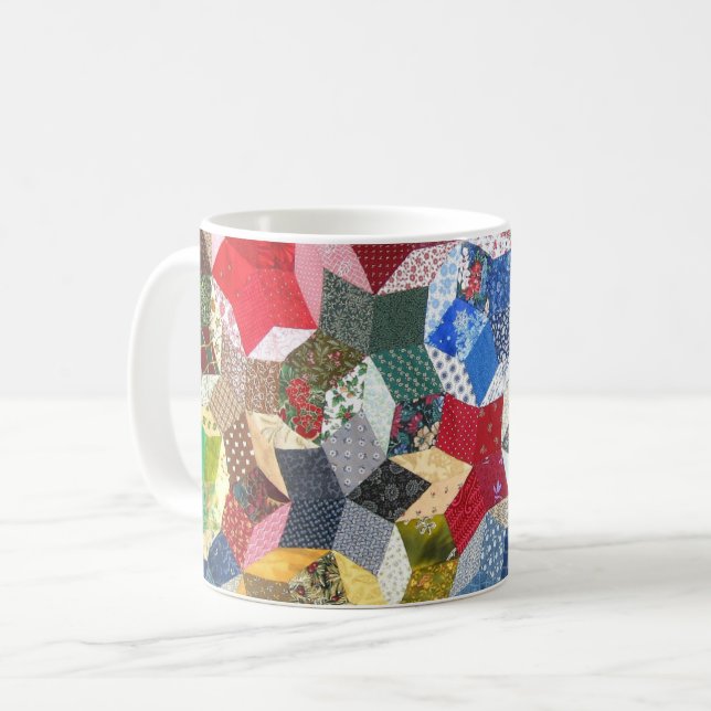 Caneca De Café Patchwork Quilt Pattern (Frente Esquerda)