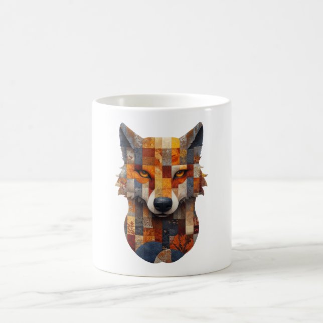 Caneca De Café Patchwork Wolf Mug (Centro)