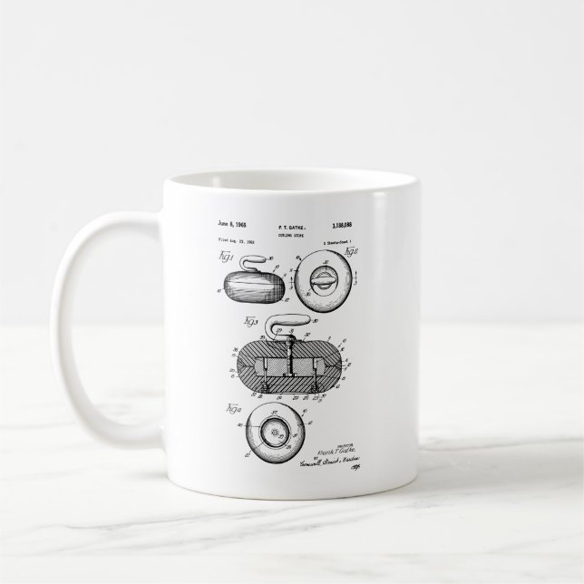 Caneca De Café Patente de Pedra de Curling (Esquerda)