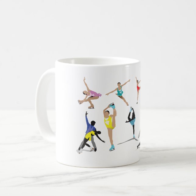 Caneca De Café Patinação de Figura (Frente Esquerda)
