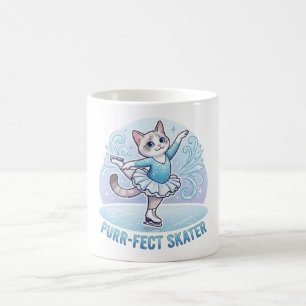 Caneca De Café Patinadora Perfeita Gato Fofo de Patinação no Gelo