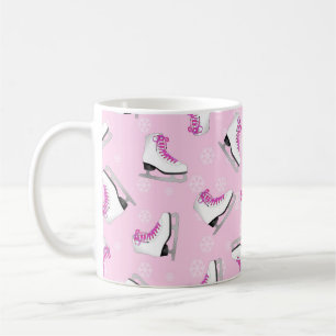 Caneca De Café Patinagem artística - rosa dos skates de gelo com