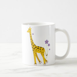 Caneca De Café Patinagem de rolo engraçada do girafa
