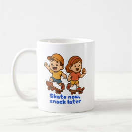 Caneca De Café Patine Agora, Lanchar Depois – Design Divertido pa
