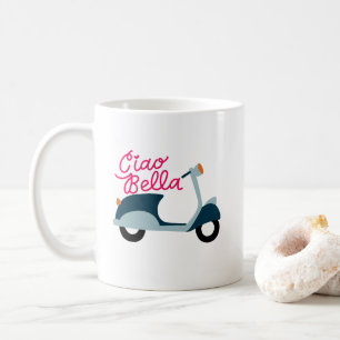 Caneca De Café Patinete Ciao Bella Vespa Mug