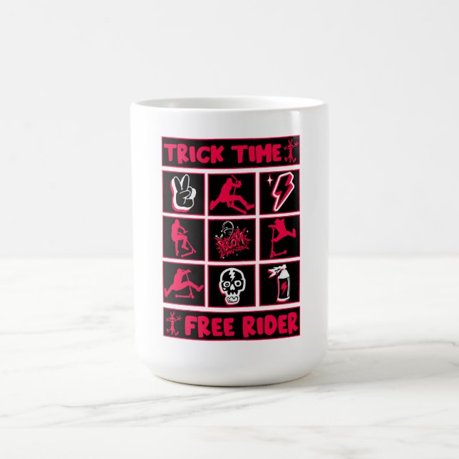 Caneca De Café Patinete de truques de estilo livre (Centro)