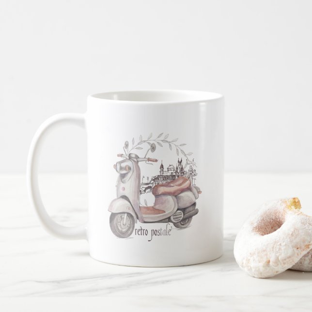 Caneca De Café Patinete retro legal (Com Donut)