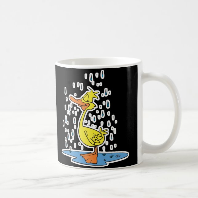 Caneca De Café patinho fofo na chuva (Direita)