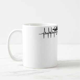 Caneca De Café Patins De Roda Heartbeat Ecg Patinação Inline
