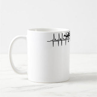 Caneca De Café Patins De Roda Heartbeat Ecg Patinação Inline