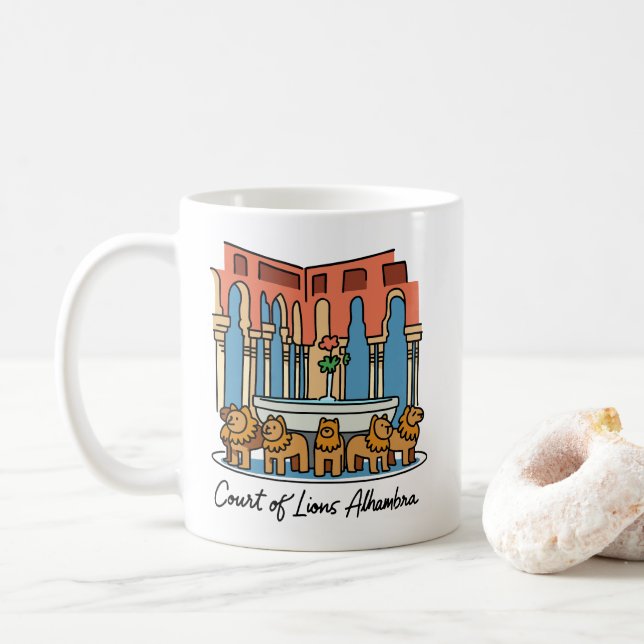 Caneca De Café Pátio dos Leões da Alhambra 3 (Com Donut)
