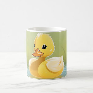 Caneca De Café Pato Amarelo-Fofo em um Dia Tranquilo