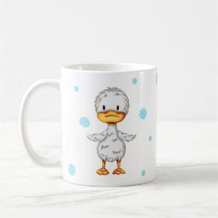 Caneca De Café Pato bonito com bolhas azuis personalizadas