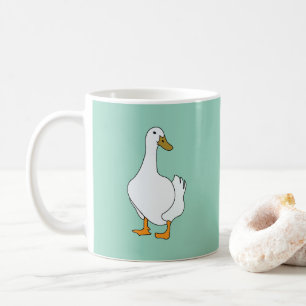 Caneca De Café Pato branco de pássaro