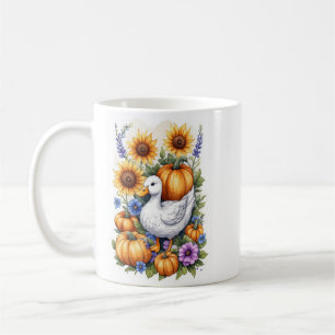 Caneca De Café Pato Branco, Girassol, Abóboras e Floral