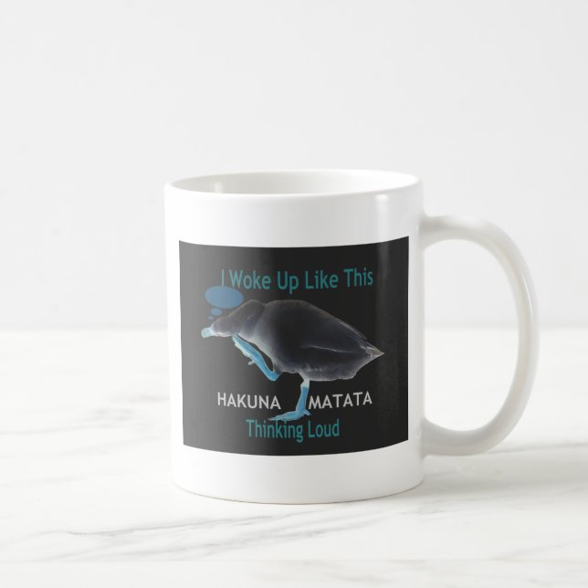 Caneca De Café Pato com eu acordei assim & Hakuna Matata Texto (Direita)