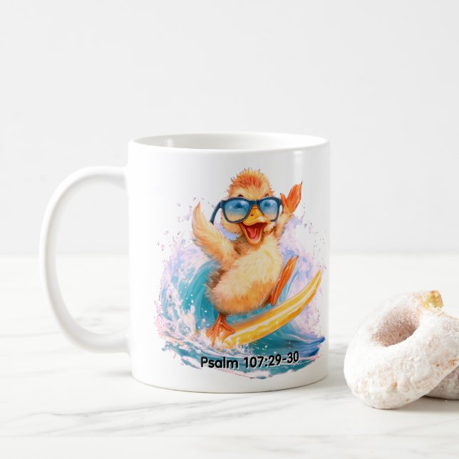 Caneca De Café Pato Compartilhando a Palavra # (Com Donut)