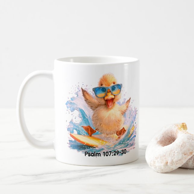 Caneca De Café Pato Compartilhando a Palavra  (Com Donut)