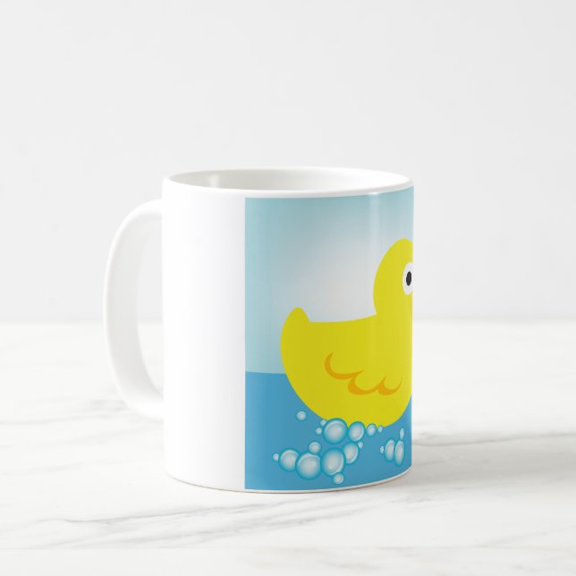Caneca De Café Pato de Borracha Amarelo (Frente Esquerda)