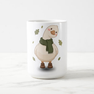 Caneca De Café Pato de desenho animado de outono aconchegante