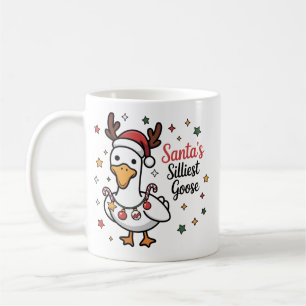Caneca De Café Pato de Natal do Papai Noel Bobo Pato Engraçado Fo