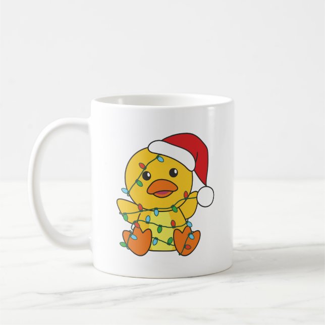 Caneca De Café Pato de Natal Pato Pato de Natal Animais Feriados (Esquerda)